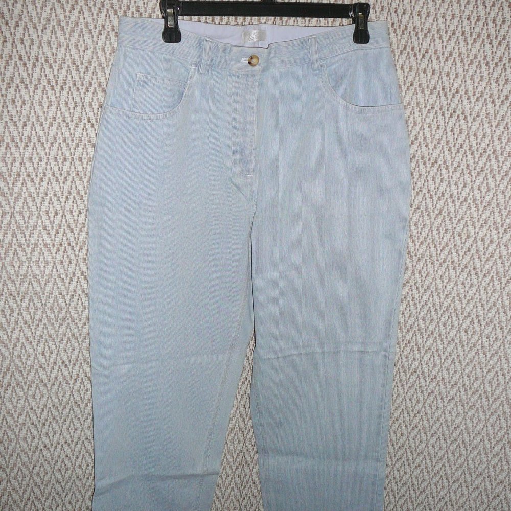 CJ Banks Textured Denim Jeans Straight Leg 10 NWT